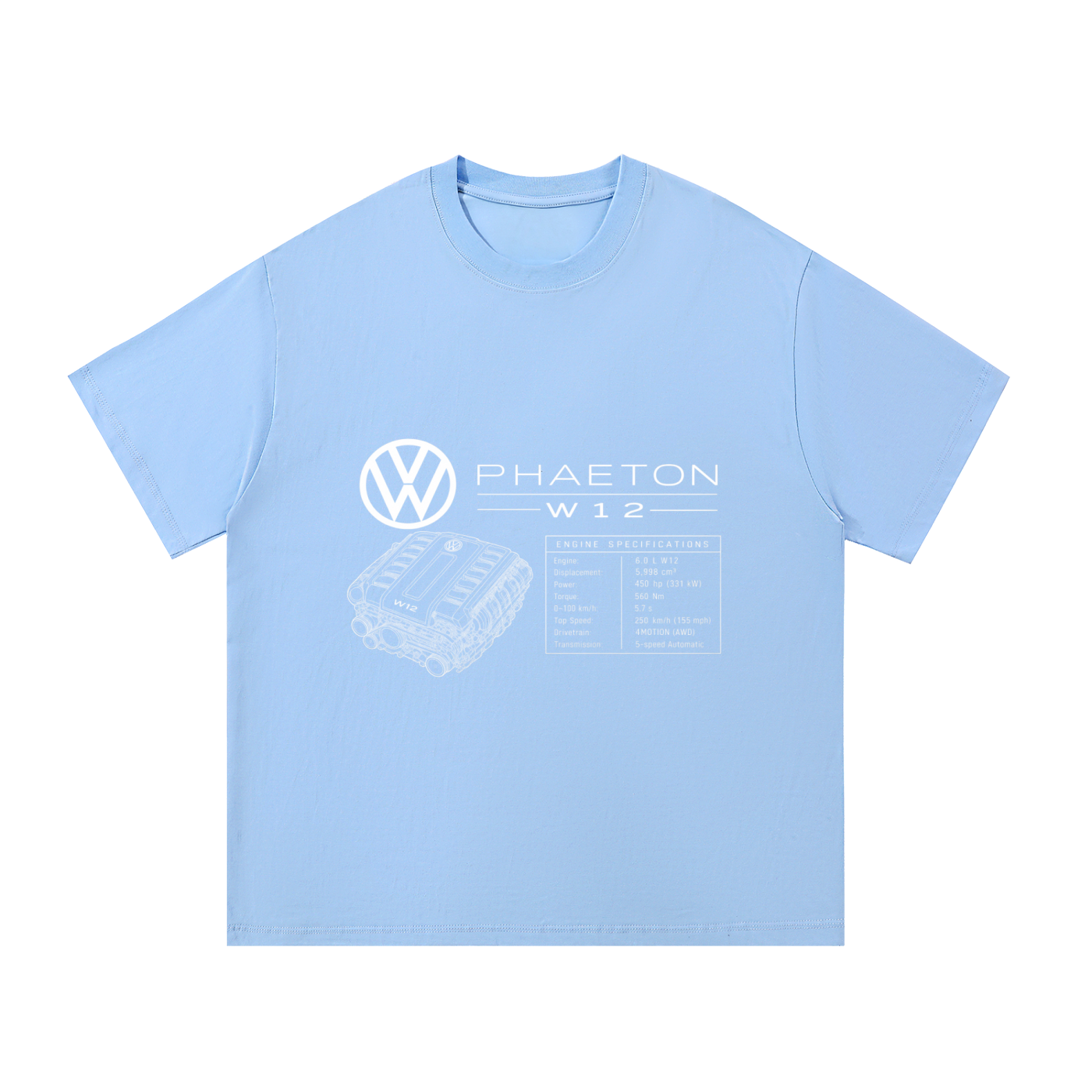 Volkswagen Phaeton Blueprint Cotton T-Shirt