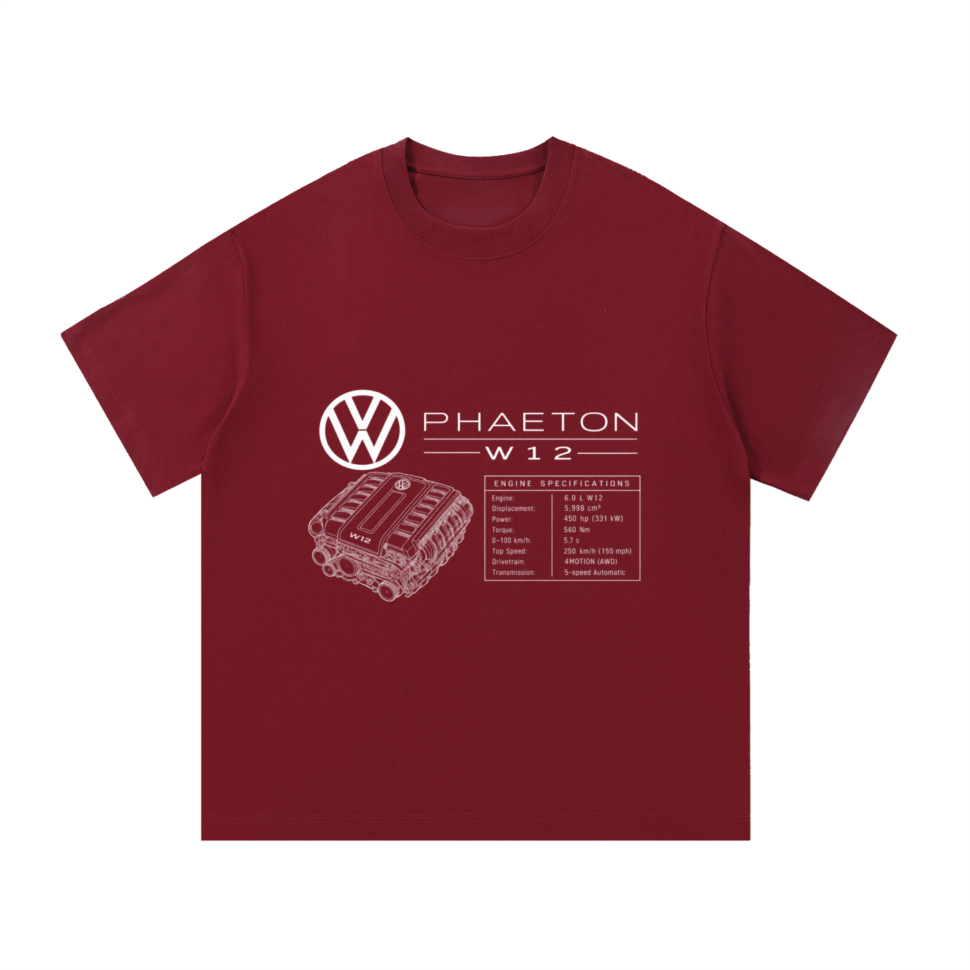 Volkswagen Phaeton Blueprint Cotton T-Shirt