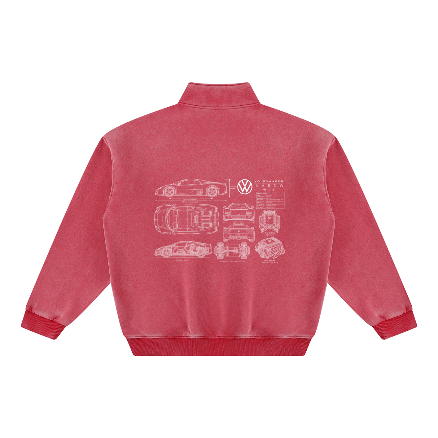 Volkswagen Nardo Blueprint Vintage Wash Fleece Sweatshirt