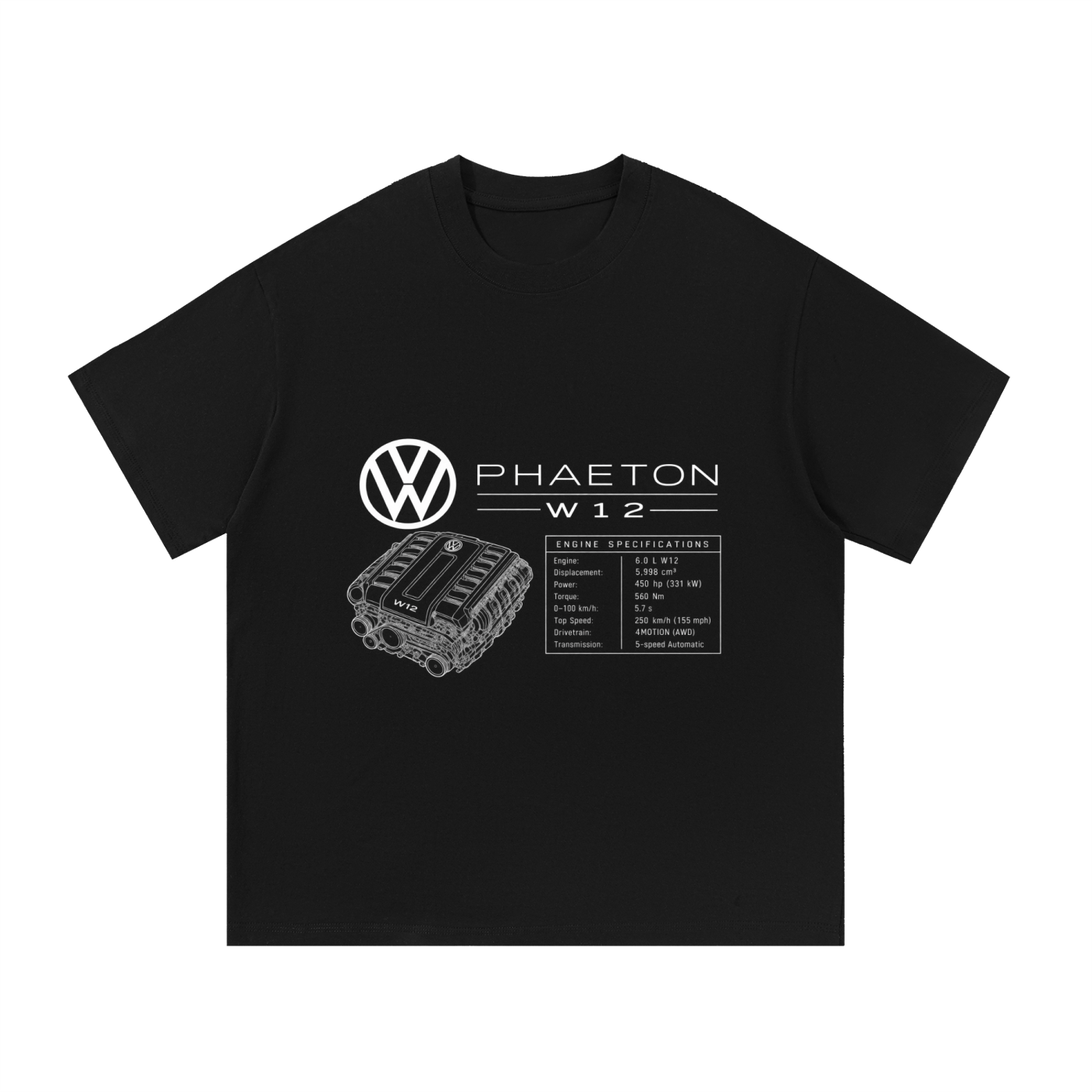 Volkswagen Phaeton Blueprint Cotton T-Shirt