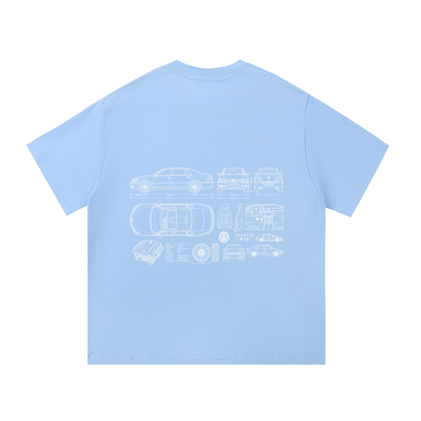 Volkswagen Phaeton Blueprint Cotton T-Shirt