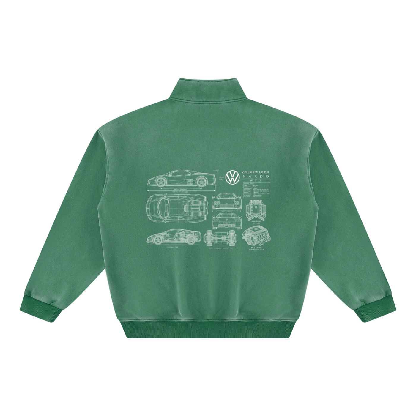 Volkswagen Nardo Blueprint Vintage Wash Fleece Sweatshirt