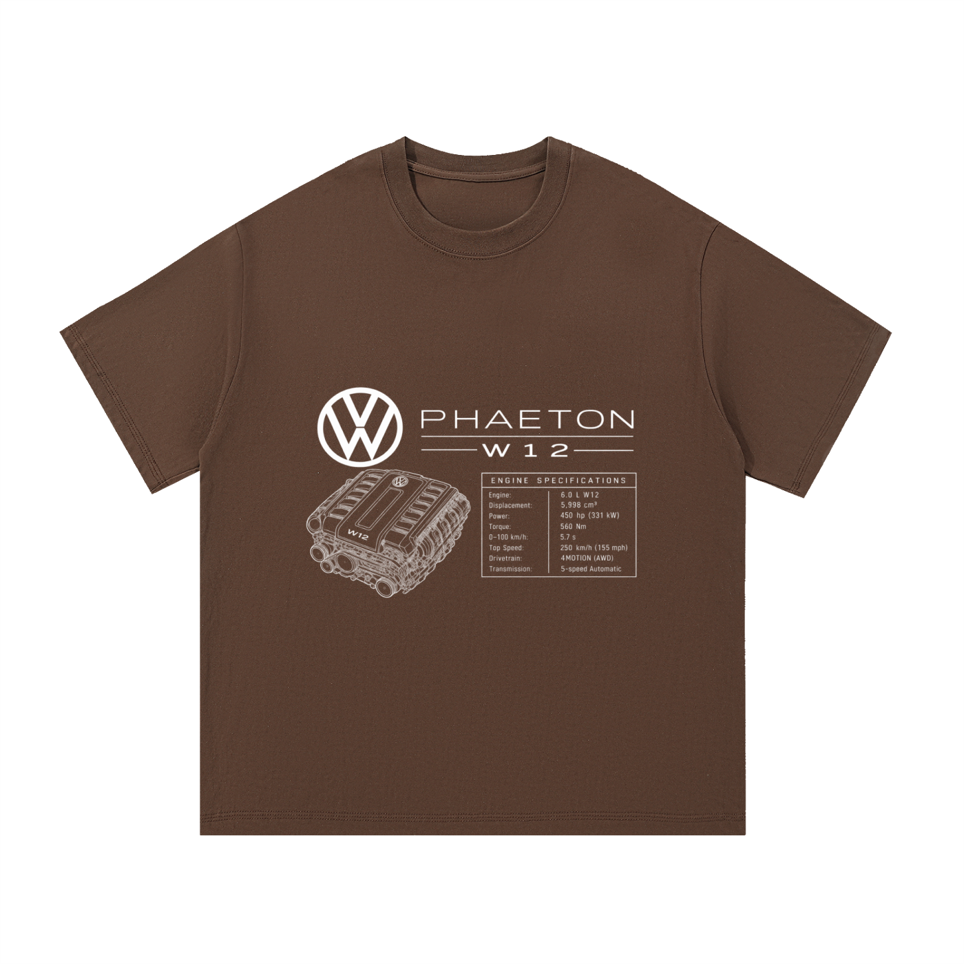 Volkswagen Phaeton Blueprint Cotton T-Shirt
