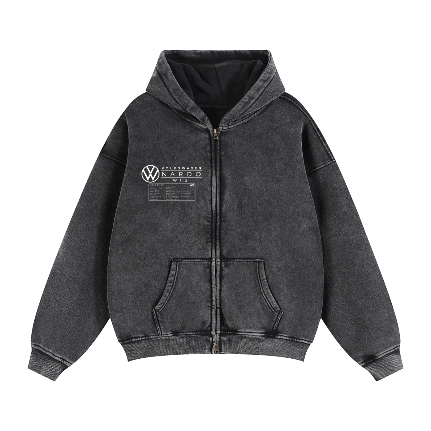 Volkswagen Nardo Blueprint Zip-Through Boxy Fleece Hoodie