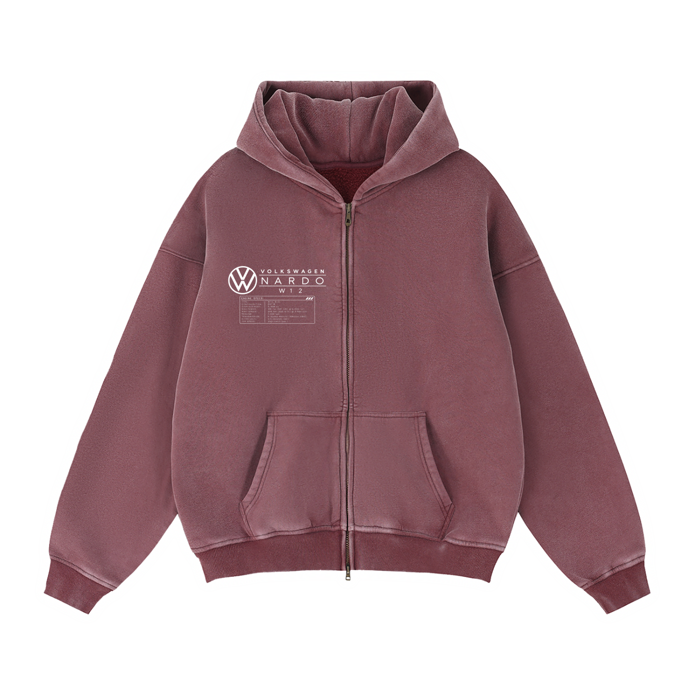Volkswagen Nardo Blueprint Zip-Through Boxy Fleece Hoodie