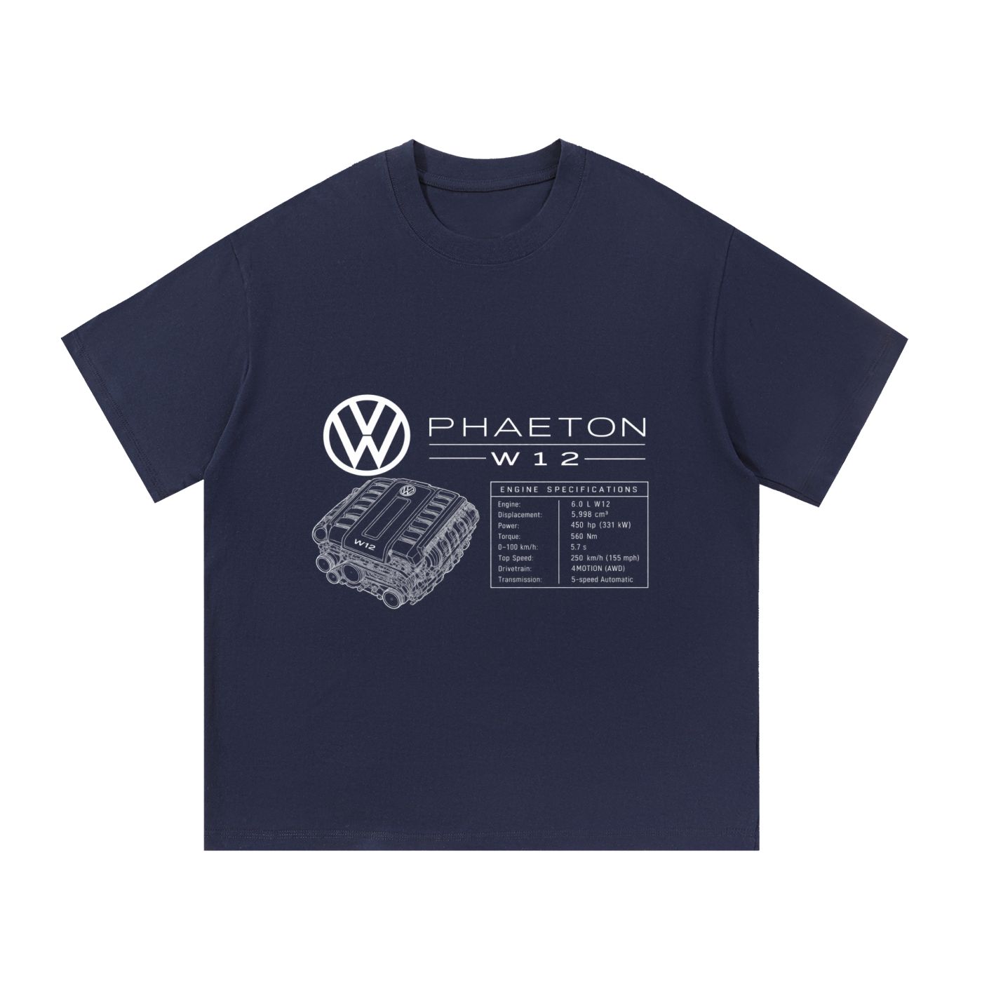 Volkswagen Phaeton Blueprint Cotton T-Shirt