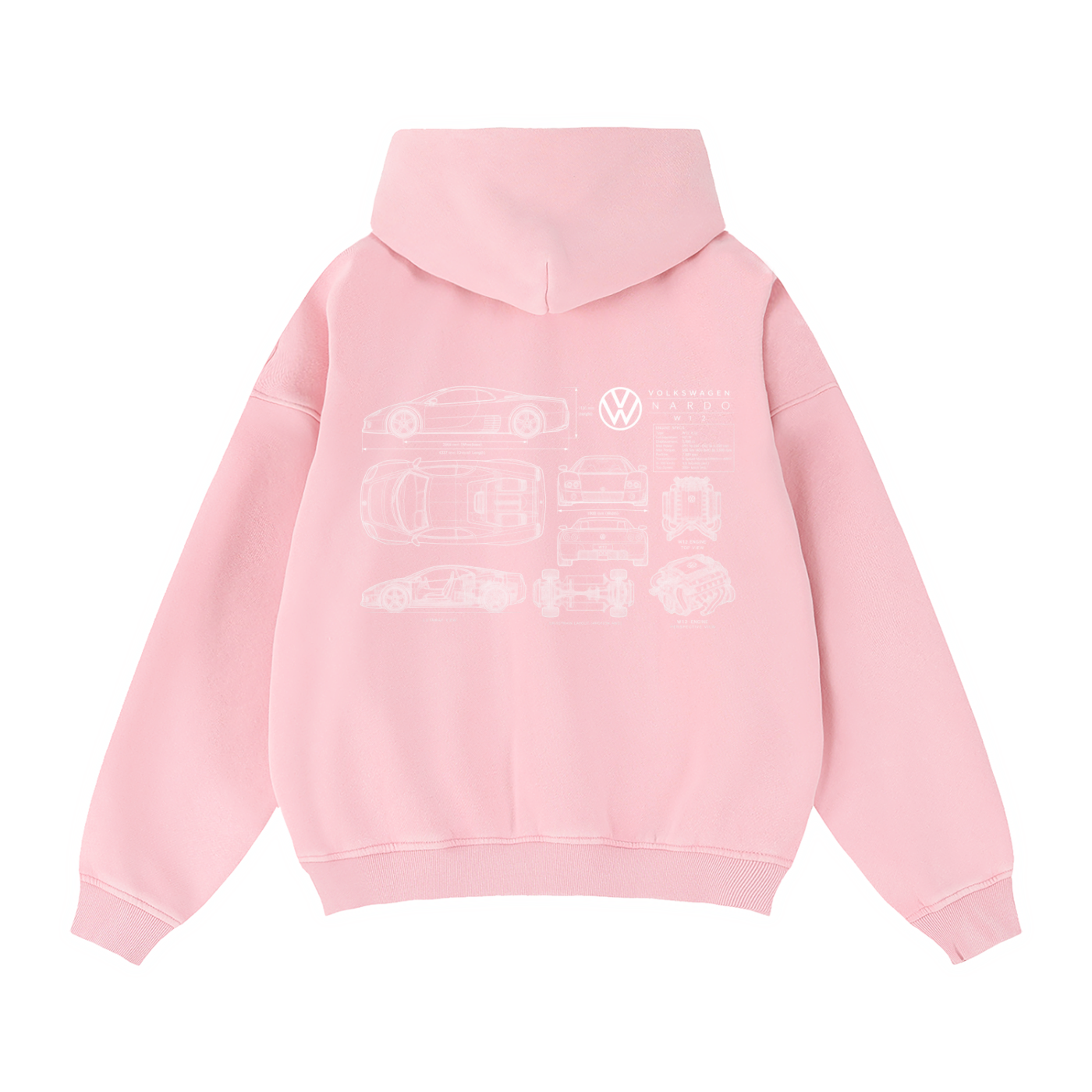 Volkswagen Nardo Blueprint Zip-Through Boxy Fleece Hoodie