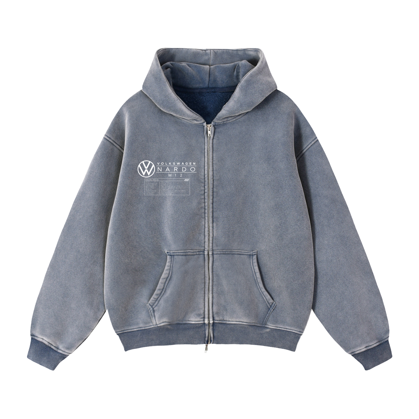 Volkswagen Nardo Blueprint Zip-Through Boxy Fleece Hoodie